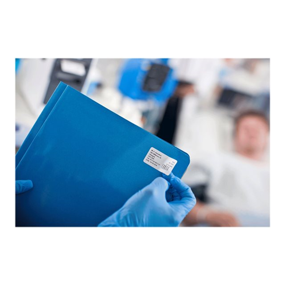 Verpakt per 16 stuks - prijs per stuk voorgestanste labelrol: 51 x 26 mm directthermisch wit 1900 labels/rol