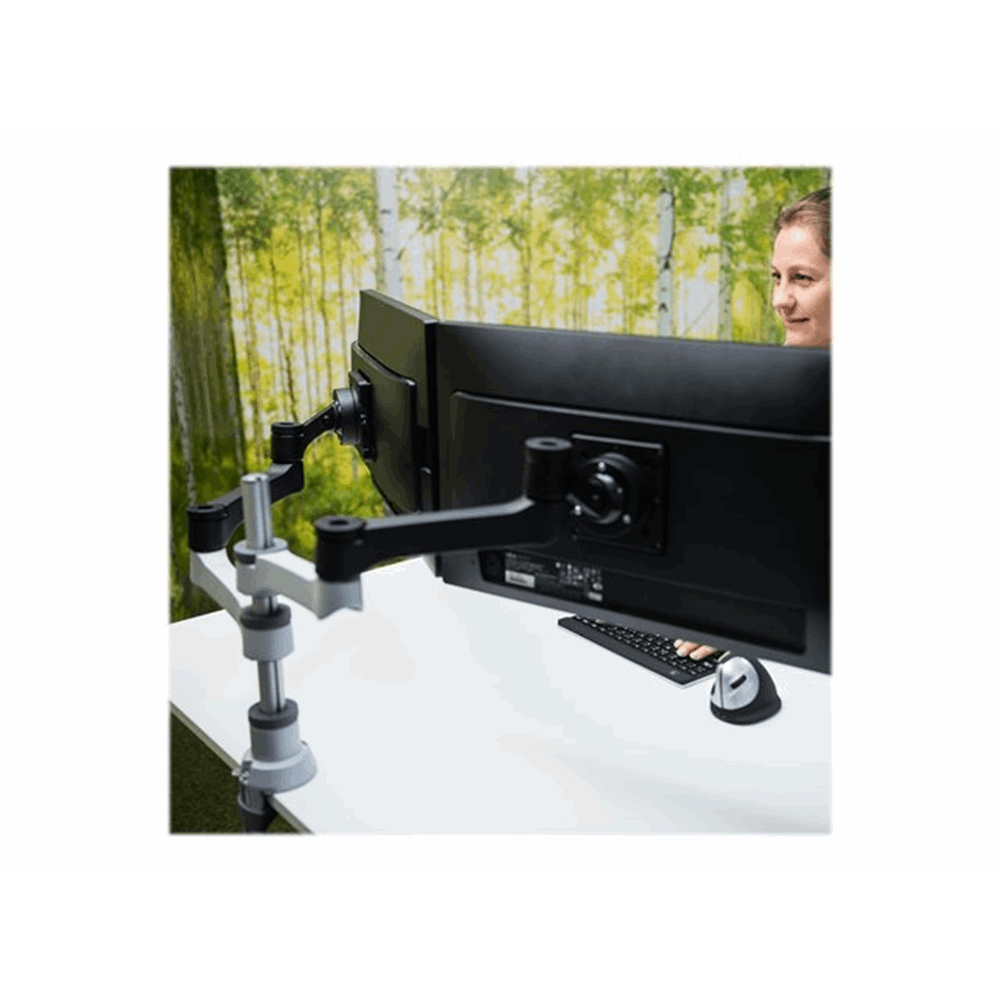 Zepher 4 Twin Monitor Arm  adjustable  silver