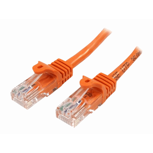 0.5m Orange Snagless Cat5e Patch Cable