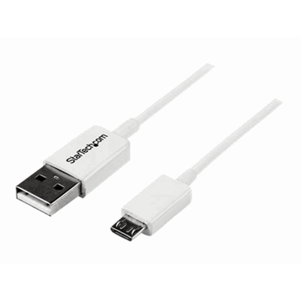 0.5m White Micro USB Cable A to Micro B