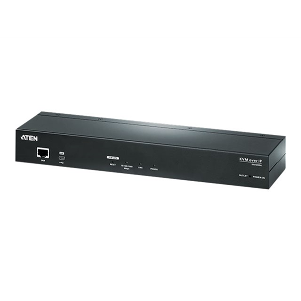 1-Port VGA KVM over IP control unit (1 Local or Remote Access) with Single Outlet Switched PDU Virtual Media and RS-232Control