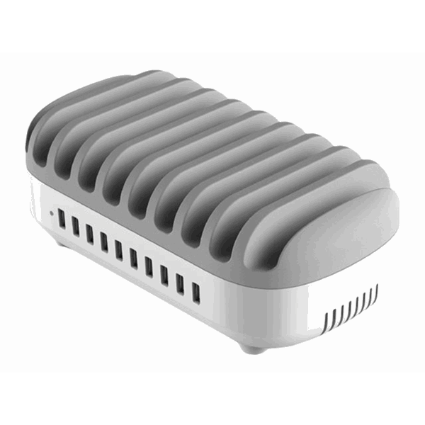 10 Port USB Charg Dock station WHT UK