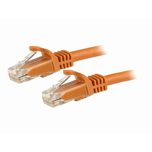 15m Orange Snagless Cat6 UTP Patch Cable