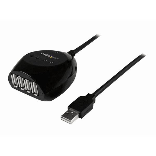 15m USB 2.0 Active Cable with 4 Port Hub