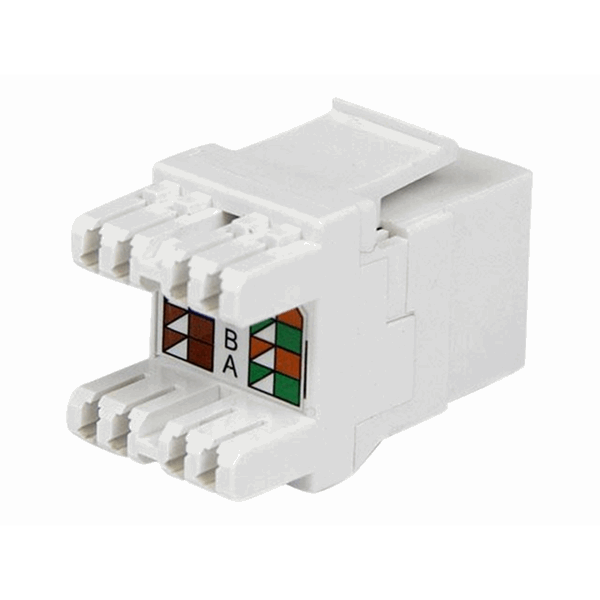 180 Cat 6 Keystone Wall Jack - White