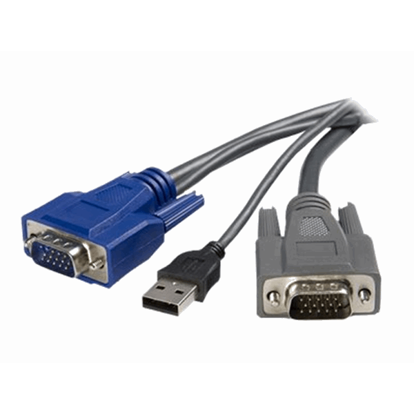 1.8m Ultra-Thin USB VGA 2-in-1 KVM Cable