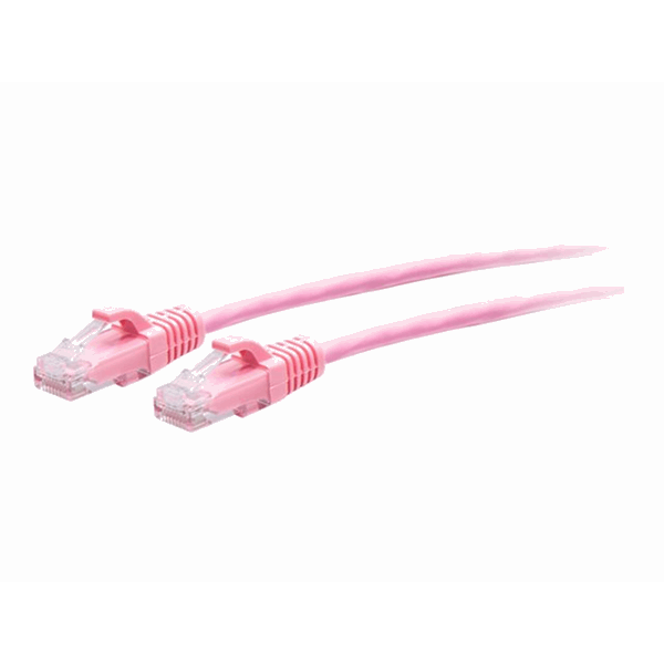 1FT/0.3M CAT6A SLIM PATCH 28AWG PINK 1FT/0.3M CAT6A SLIM PATCH 28AWG PINK