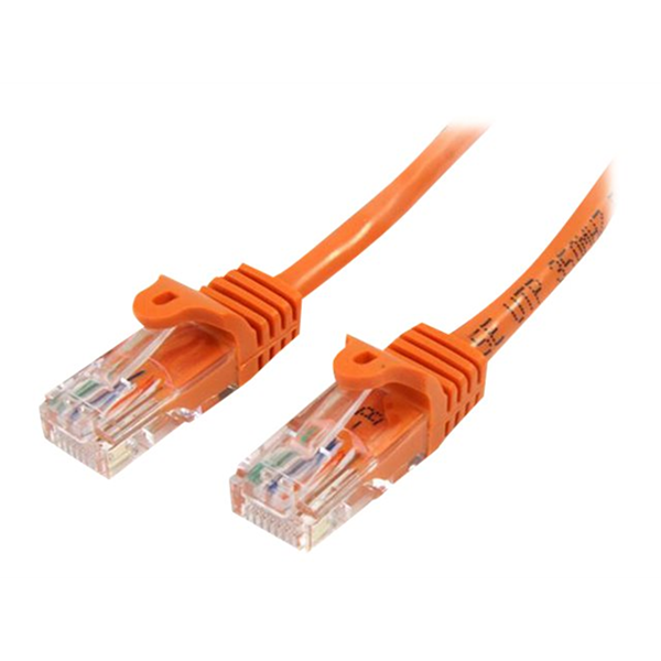1m Orange Snagless UTP Cat5e Patch Cable