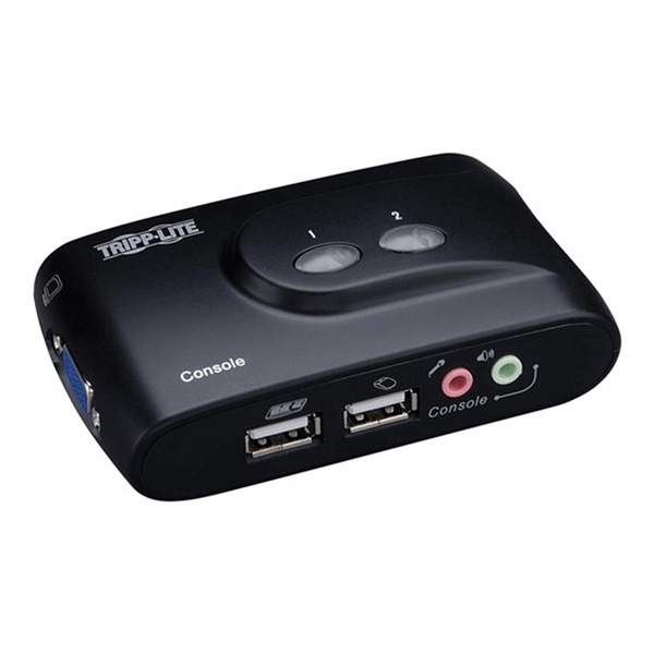 2-Port Compact USB KVM Switch with Audio and Cable