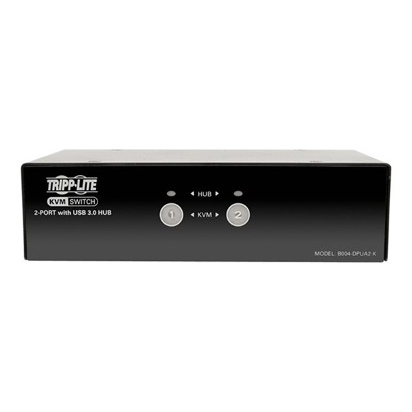 2-Port DisplayPort KVM Switch with Audio Cables and USB 3.0 SuperSpeed Hub