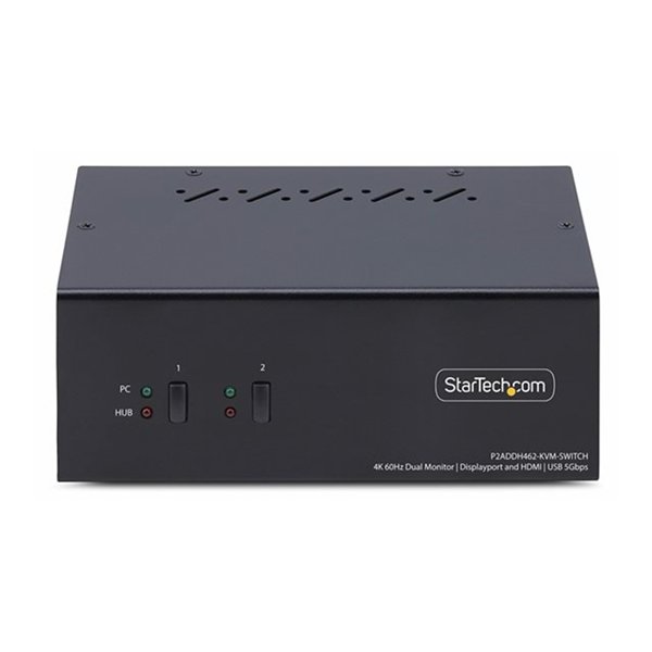 2-Port Dual-Monitor DP+HDMI KVM Switch