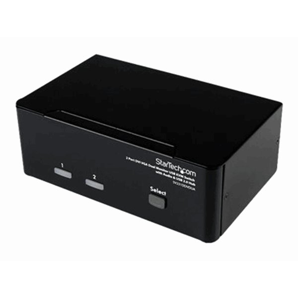 2 Port DVI VGA Dual Monitor KVM Switch