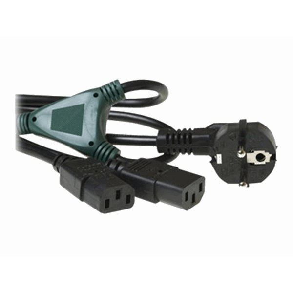 230V SPLITSKABEL SCHUKO M-2 X C13 SPLITS