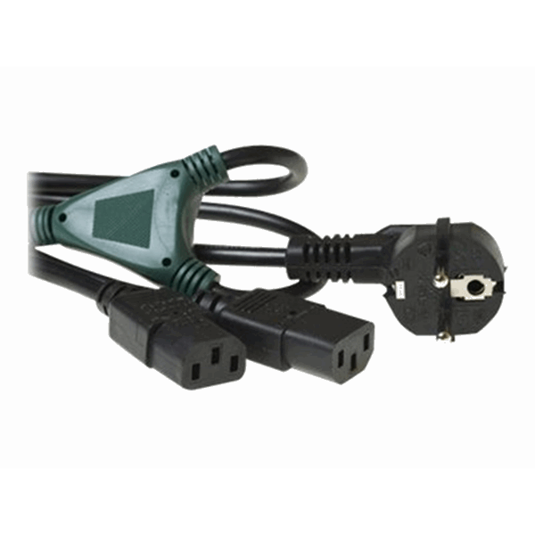 230V SPLITSKABEL SCHUKO M-2 X C13 SPLITS