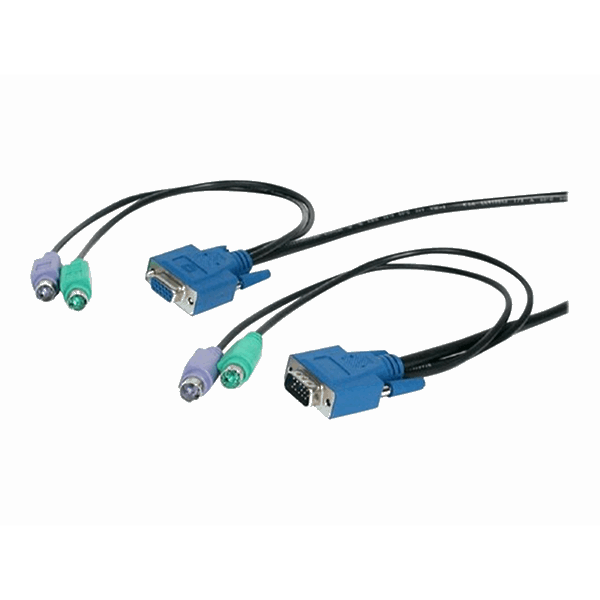 25FT. 75 Mts. PS/2-style 3-in-1 HQ KVM