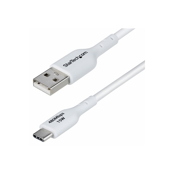 2m USB-A to USB-C Charging Cable White