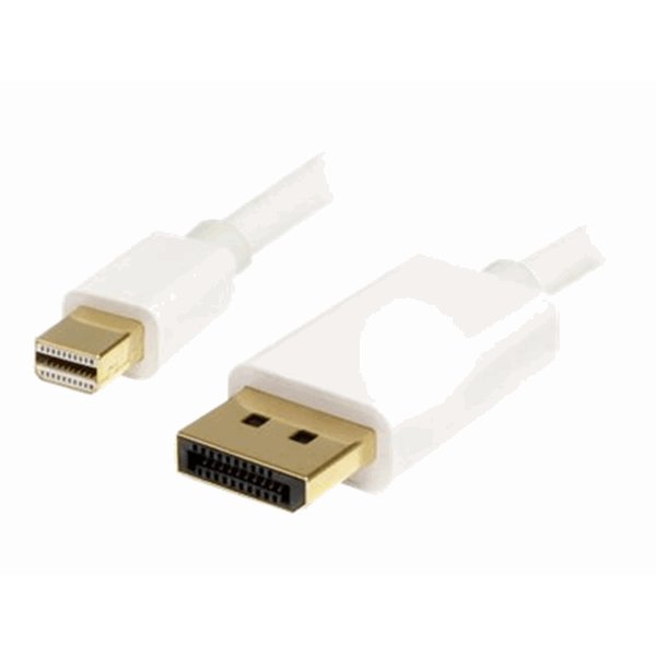 2m White Mini DP to DP 1.2 Cable