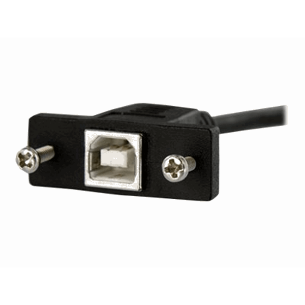 3 ft Panel Mount USB Cable B to B - F/M