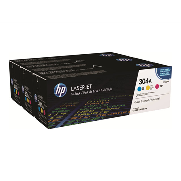 304A originele toner cartridge cyaan magenta en geel standard capacity 3 x 2.800 paginas 3-pack