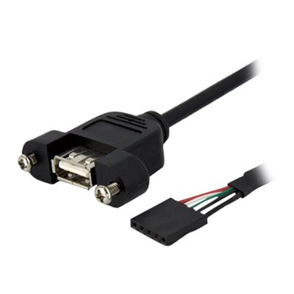 3ft Panel Mount USB A / USB Header Cable