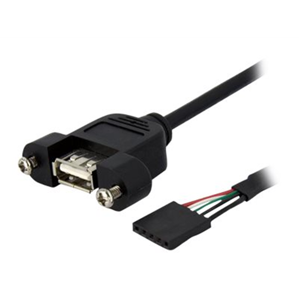 3ft Panel Mount USB A / USB Header Cable