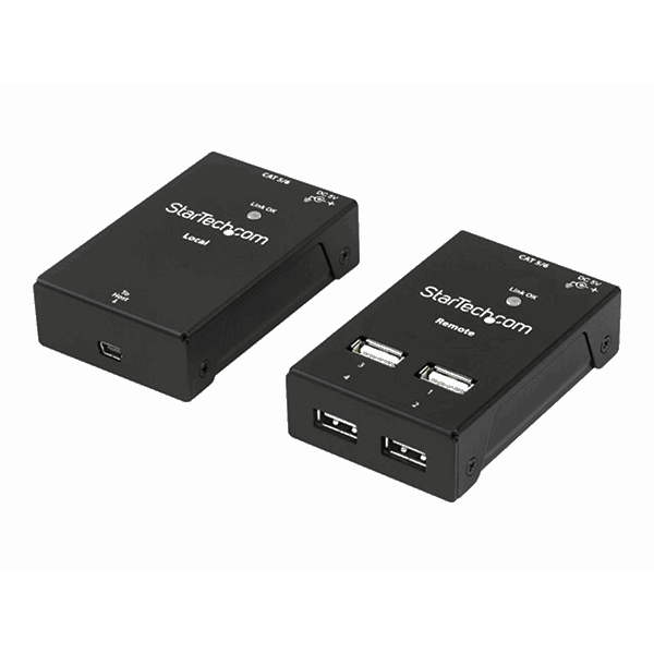 StarTech.com 4-Port USB 2.0 Extender - 165ft (50m) USB Over Cat5/Cat6 Extender - Compact USB 2.0 Over Ethernet Extender (USB2004EXTV) StarTech.com 4-Port USB 2.0 Extender - 165ft (50m) USB Over Cat5/Cat6 Extender - Compact USB 2.0 Over Ethernet Extender (USB2004EXTV)