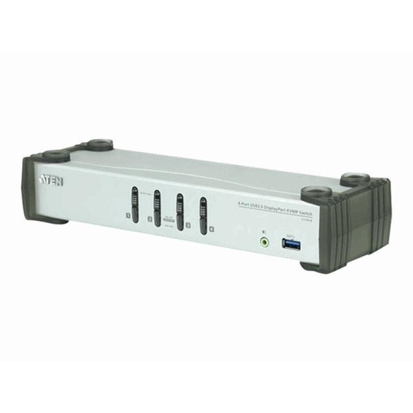 4-Port USB 3.1 Gen 1 DisplayPort 1.1 KVMP Switch with Speaker (KVM cables included)