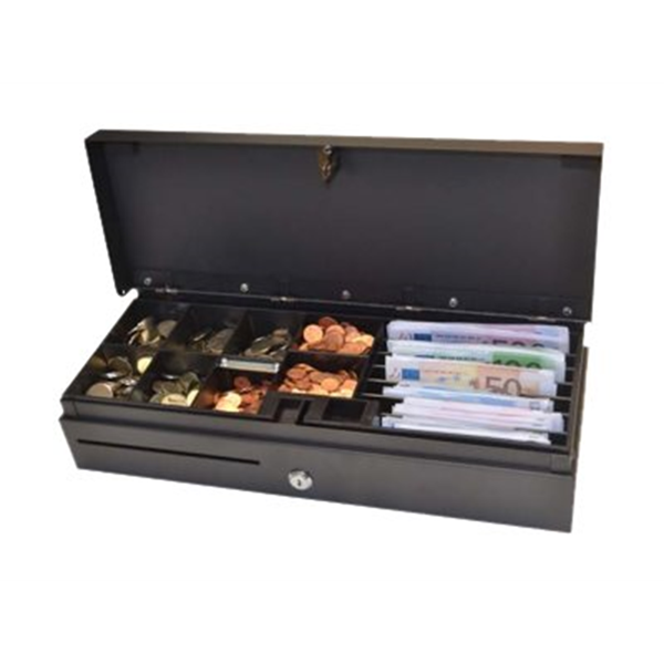 460 MM FLIP LID DRAWER BLACK PLASTIC INS