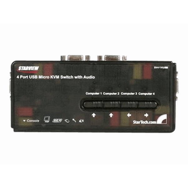 4Port USB KVM Switch w/ Audio & Cables