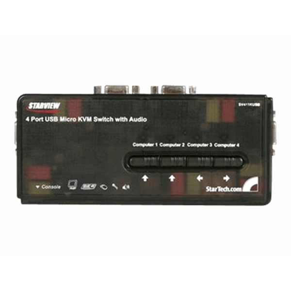4Port USB KVM Switch w/ Audio & Cables