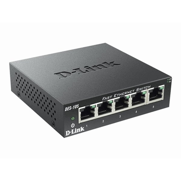 5-Port Fast Ethernet Unmanaged Desktop Switch- Unmanaged Copper Fast Ethernet Desktop Switch- 5 x 10