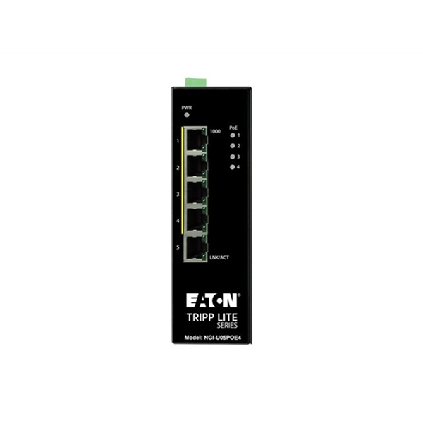 5-Port Unmanaged Industrial Gigabit Ethernet Switch - 10/100/1000 Mbps PoE+ 30W-10 to 60C DIN Mount