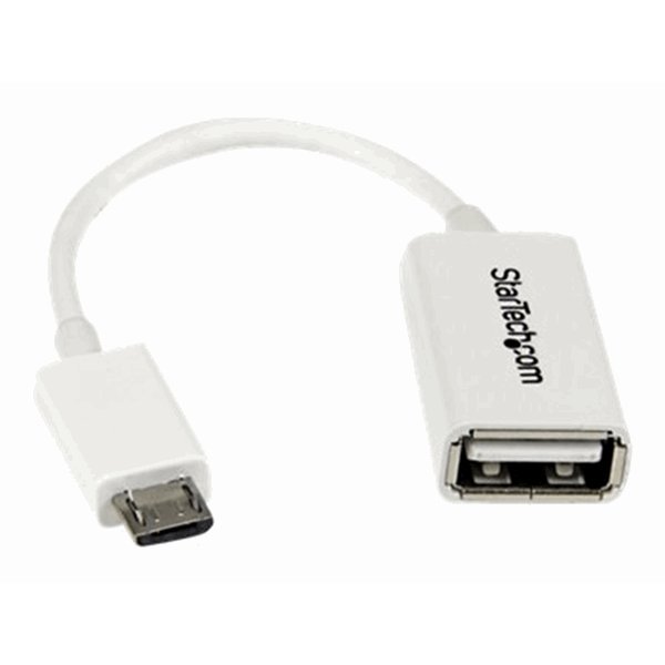 5in White Micro USB to USB OTG Adapter