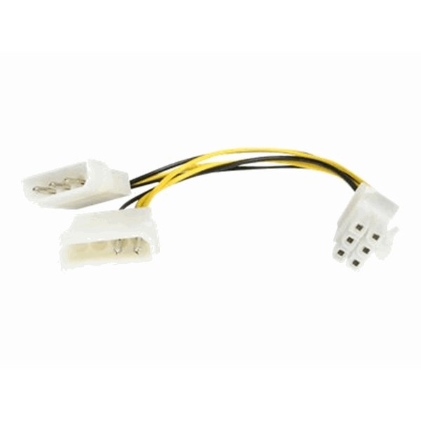 6" LP4 to 6 Pin PCIe Power Cable Adapter
