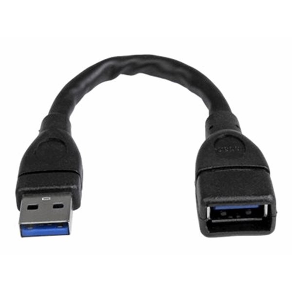6in Black USB 3.0 Extension Cable A to A