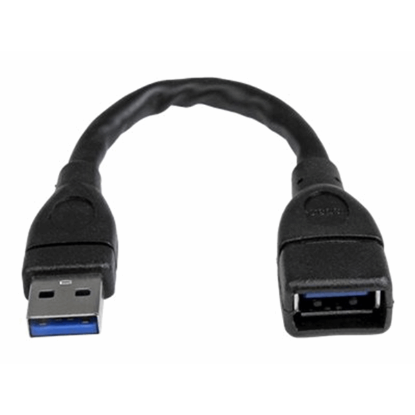 6in Black USB 3.0 Extension Cable A to A