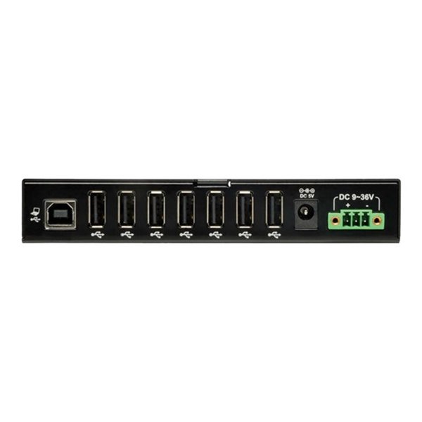 7-Port Industrial-Grade USB 2.0 Hub 15 kV ESD Immunity Metal Housing Mountable