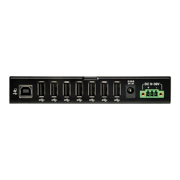 7-Port Industrial-Grade USB 2.0 Hub 15 kV ESD Immunity Metal Housing Mountable