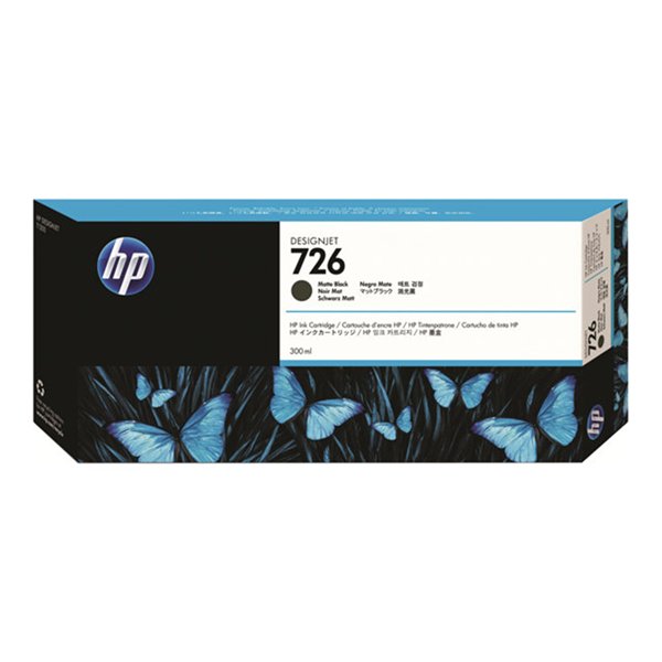 726 originele ink cartridge matzwart standard capacity 300ml 1-pack met Vivera inkt