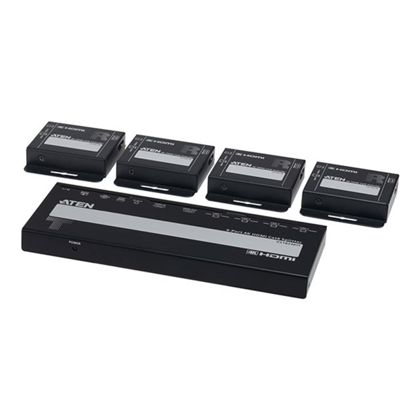 8-Port 4K HDMI Cat 6 Splitter with 8 Receivers kit with local HDMI output IR receivers and PoC