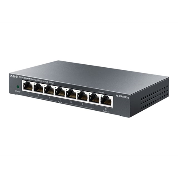 8-Port Gigabit Managed Reverse PoE Switch PORT: 7x Gigabit Passive PoE In Ports1x Gigabit Passive PoE Out Port 1x 5V/12V DC Out Port