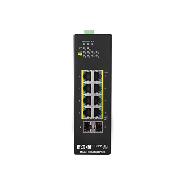 8-Port Lite Managed Industrial Gigabit Ethernet Switch - 10/100/1000 Mbps PoE+ 30W 2 GbE SFP Slots -10 to 60C DIN Mount