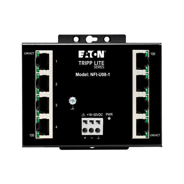 8-Port Unmanaged Fast Industrial Ethernet Switch - 10/100 Mbps Ruggedized -40 to 75C DIN/Wall Mount