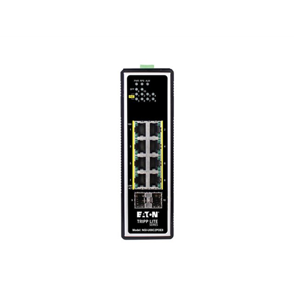 8-Port Unmanaged Industrial Gigabit Ethernet Switch - 10/100/1000 Mbps PoE+ 30W2 GbE SFP Slots -40 to 75C DIN Mount