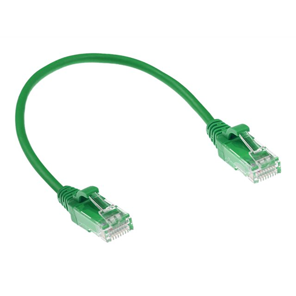 ACT Groene 1.5 meter LSZH U/UTP CAT6 datacenter slimline patchkabel snagless met RJ45 connectoren