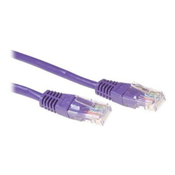 ACT Paarse 1 meter U/UTP CAT6 patchkabel met RJ45 connectoren
