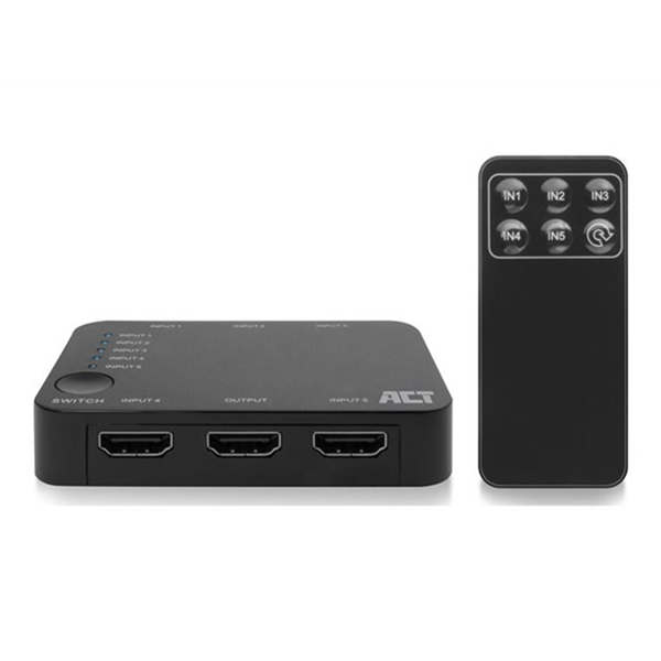 ACT - video/audio-schakelaar - 5 x 1 - 5 poorten ACT - video/audio-schakelaar - 5 x 1 - 5 poorten