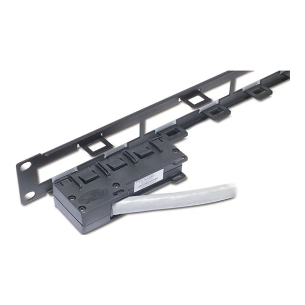 APC Data Distribution 1U Panel. Holds 4each Data Distribution Cables for a Total of 24 Ports