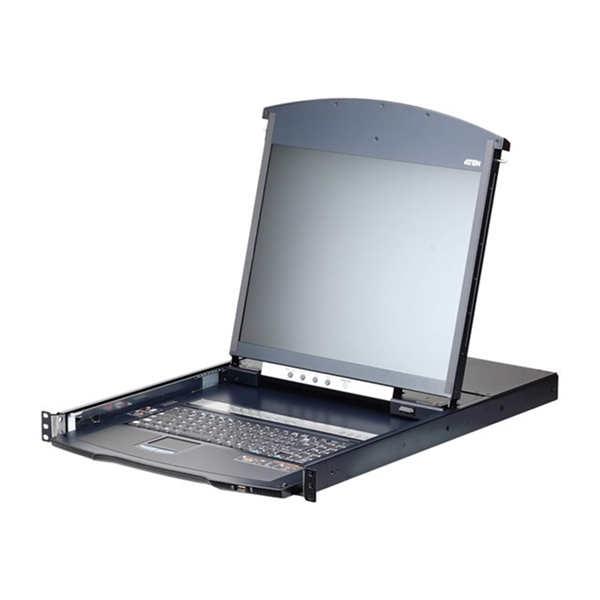 Aten 16-Port Cat 5 Dual Rail 17i LCD KVM over IP Switch (1 Local and 1 Remote Access) with USB Peripheral Support  Broadcast Mode  Panel Array Mode  Virtual Med