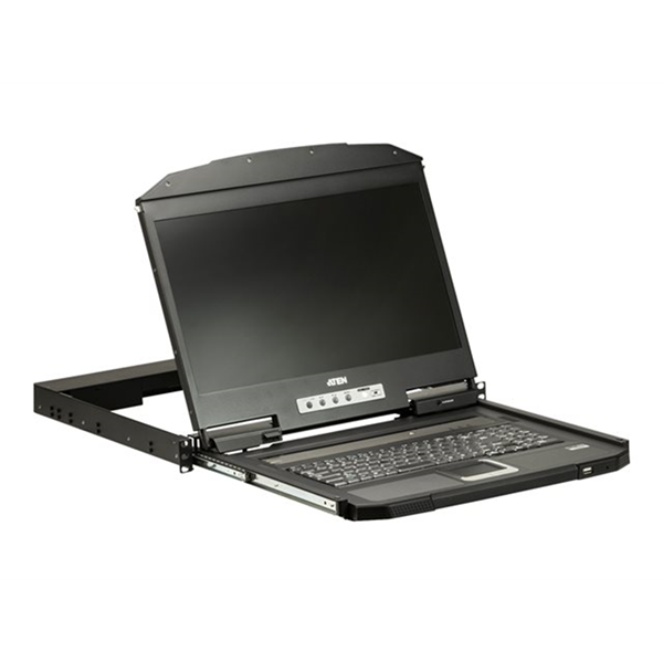 Aten Single Rail WideScreen 18.5i Full HD Short Depth LCD Console with USB Peripheral Support and External Console (USB- HDMI)